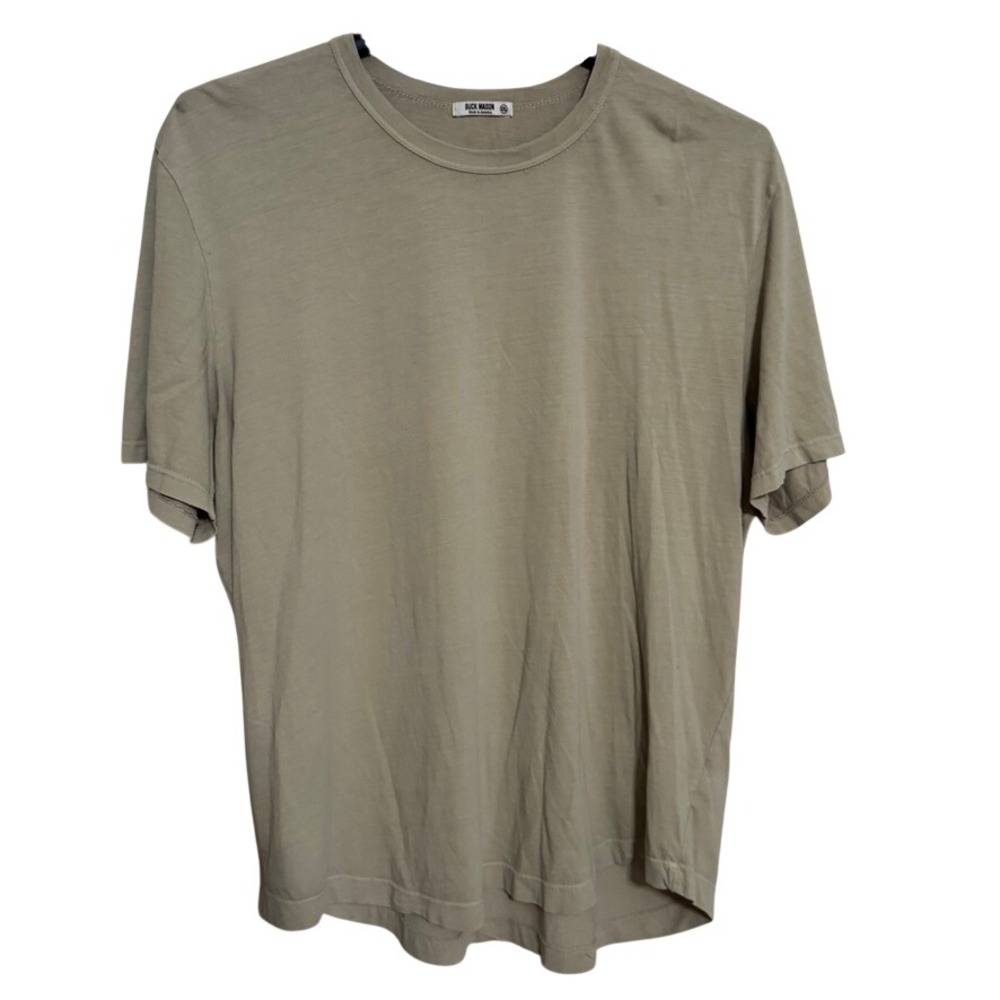 Buck Mason Slub Curved Hem T Shirt Men 2XL Tan Short Sleeve Casual Comfy LA Made